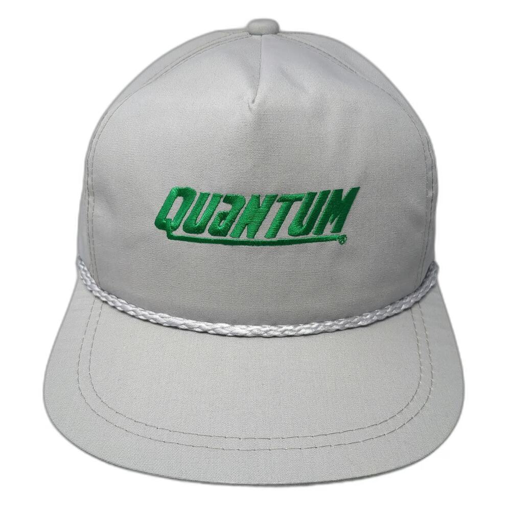 K-Brand Trucker Gray One Size Quantum Hat Green Rope Slideback Made in USA Twill